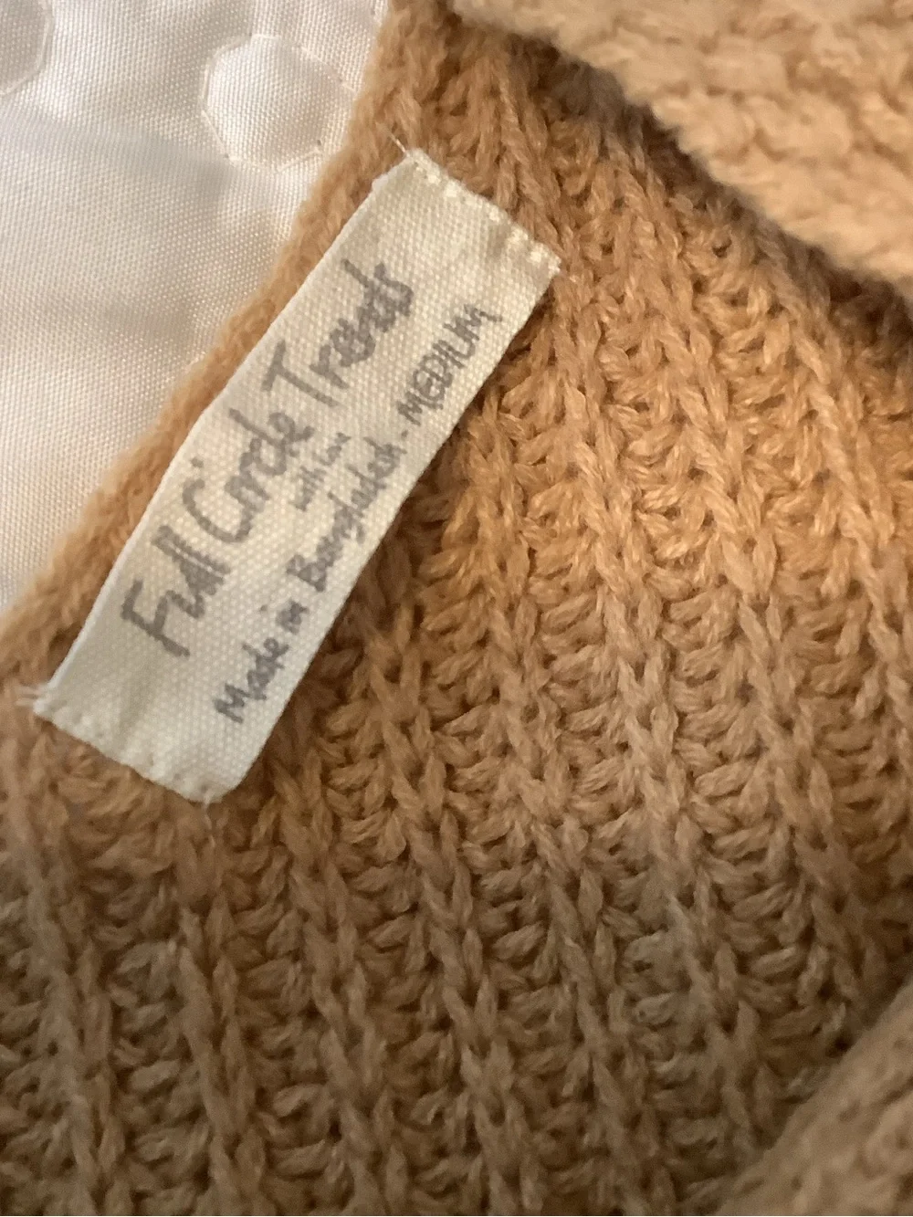 Crop Knit Twist Front Sweater - Olive, Cream & Tan - Picture 5 of 6